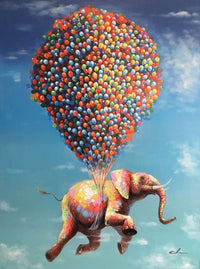 Thumbnail for Olifant aan ballonnen diamond painting ontwerp