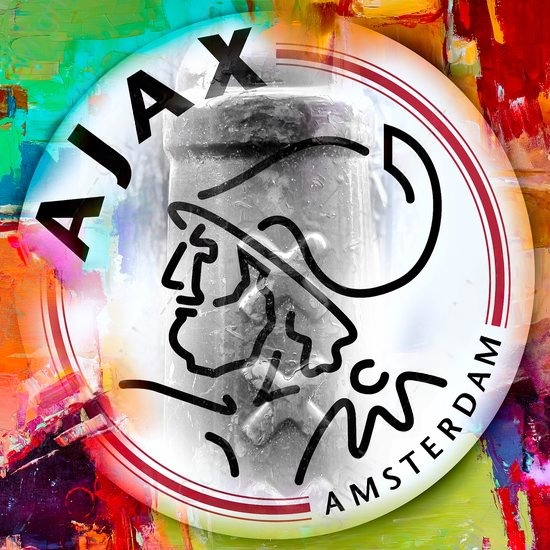 Diamond Painting Ajax Logo kleur met Ronde steentjes 100x100 - Beste Kwaliteit