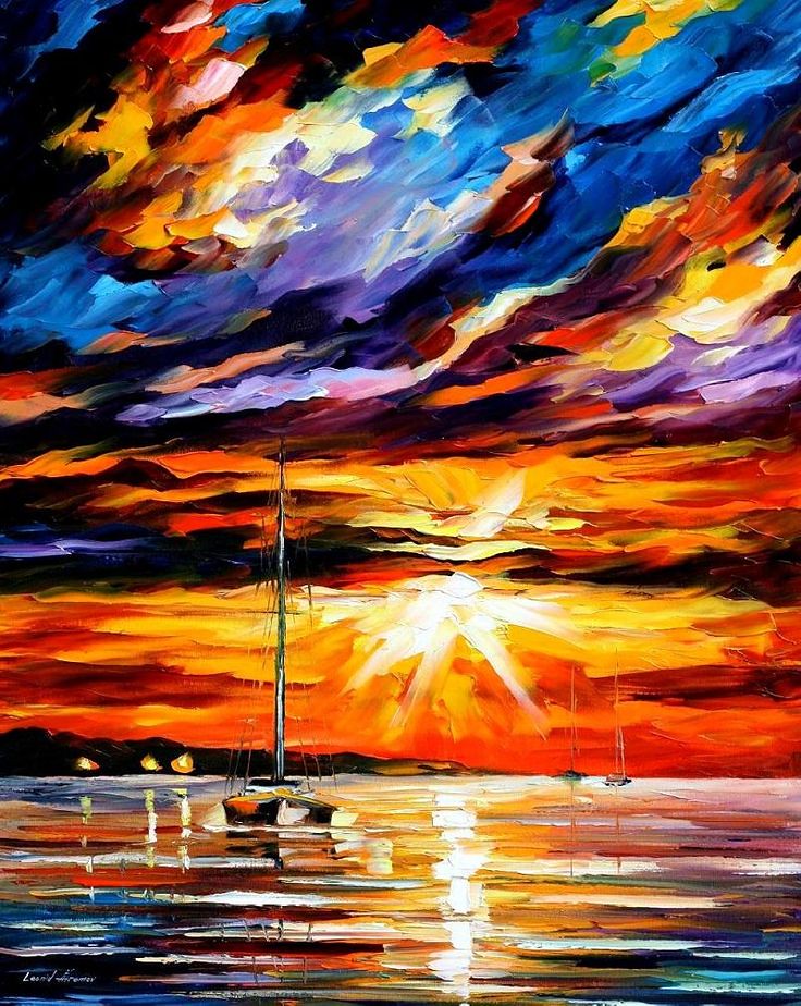 Diamond Painting Bootje bij zonsondergang met Ronde steentjes 100x80cm - Beste Kwaliteit