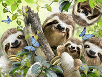 Thumbnail for Luiaard familie diamond painting ontwerp