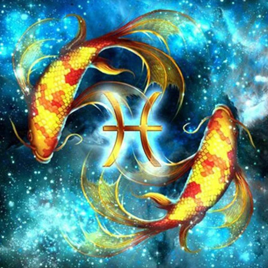 Ying en Yang vissen diamond painting ontwerp