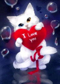 Thumbnail for Liefde met katje diamond painting ontwerp