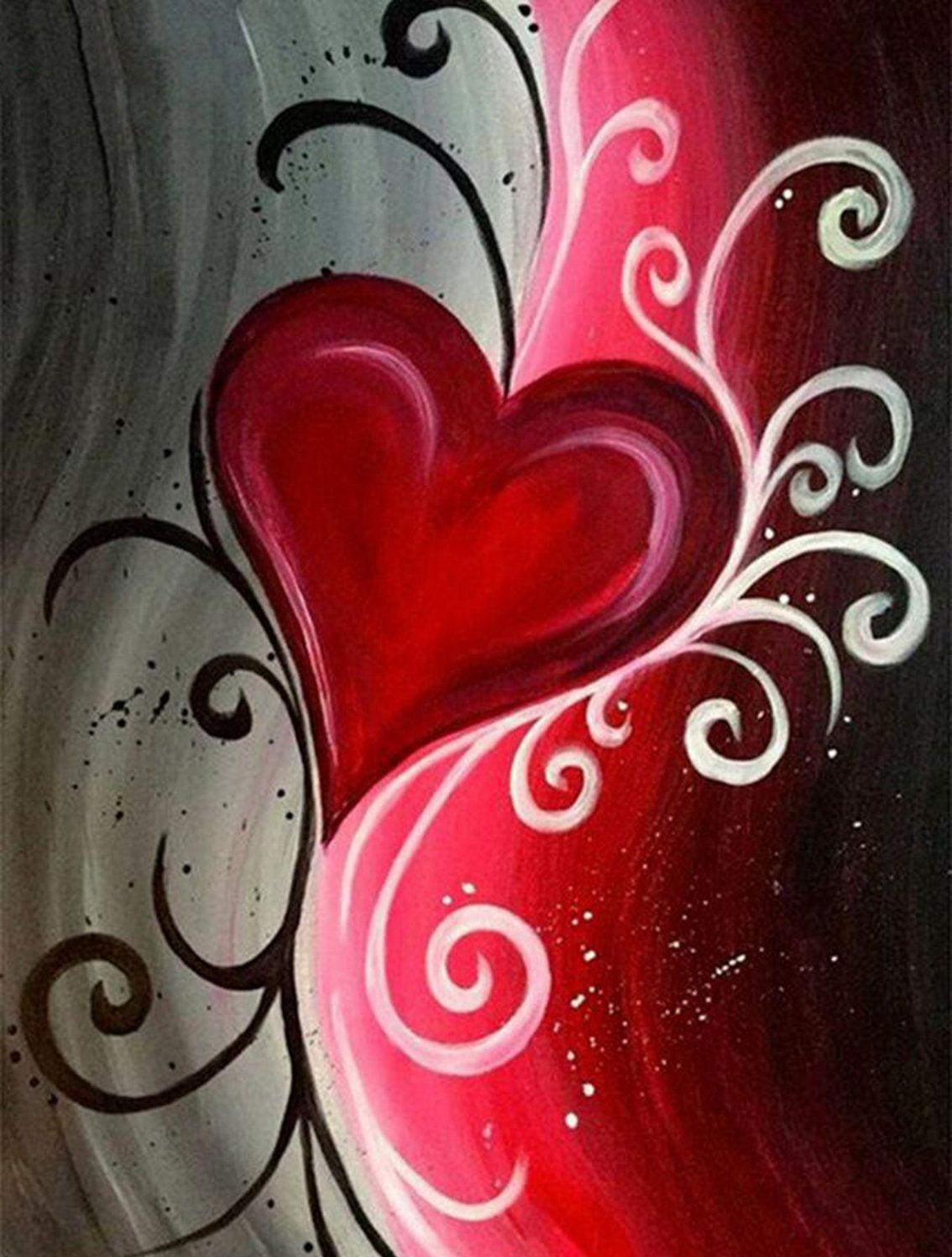 Hart in evenwicht diamond painting ontwerp