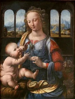 Diamond Painting leonardo da vinci madonna anjer met Ronde steentjes 100x80cm - Beste Kwaliteit