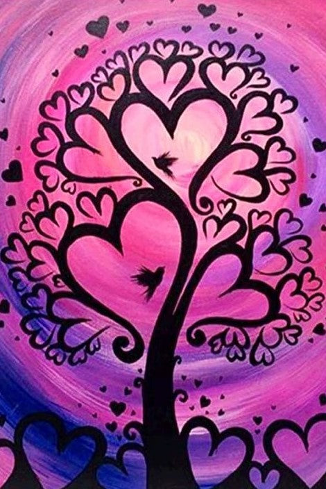 Liefdes boom diamond painting ontwerp