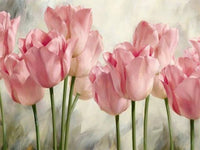 Thumbnail for Diamond Painting Tulpen Roze met Ronde steentjes 80x100cm - Beste Kwaliteit