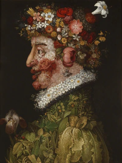 Diamond Painting Lente van Giuseppe-Arcimboldo met Ronde steentjes 80x100cm - Beste Kwaliteit