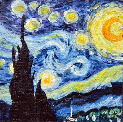 Diamond Painting Van Gogh's Starry Night met Ronde steentjes 100x100 - Beste Kwaliteit