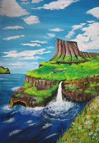 Thumbnail for Diamond Painting Blauwe Oceaan En Waterval met Ronde steentjes 70x100cm - Beste Kwaliteit