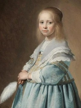 Diamond Painting Meisje in Blauwe Jurk van Johannes Cornelisz Verspronck met Ronde steentjes 80x100cm - Beste Kwaliteit