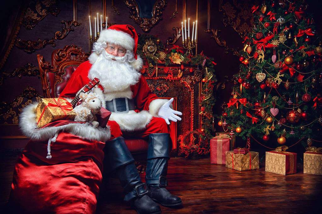 Kerstman in Kersthuis diamond painting ontwerp
