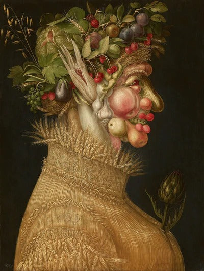 Diamond Painting Zomer van Giuseppe-Arcimboldo met Ronde steentjes 80x100cm - Beste Kwaliteit