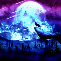 Thumbnail for Huilende Wolf diamond painting ontwerp