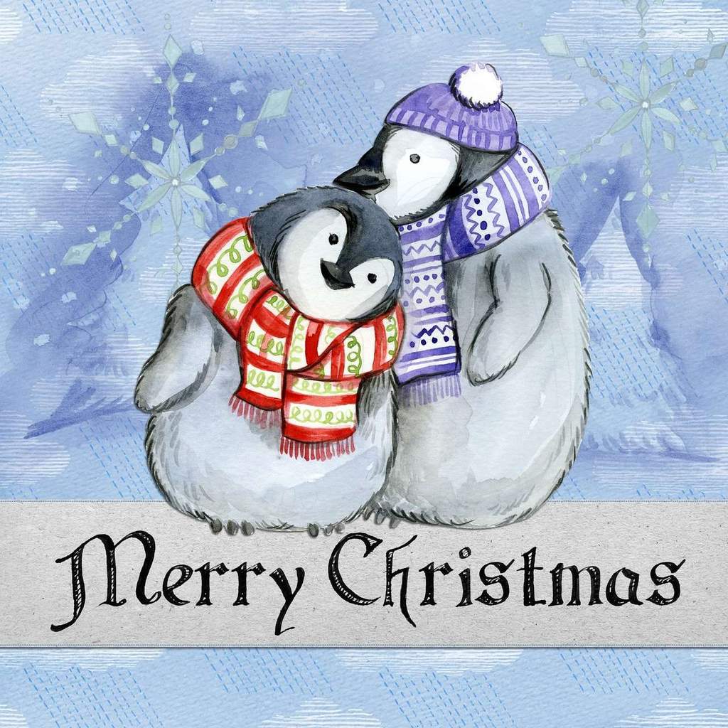 Kerst pinguins diamond painting ontwerp