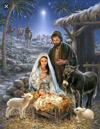 Thumbnail for Diamond Painting kerst stal met Ronde steentjes 80x100cm - Beste Kwaliteit