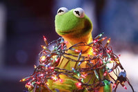 Thumbnail for Diamond Painting Kermit de kikker versiert met kerstlampjes met Ronde steentjes 100x70cm - Beste Kwaliteit