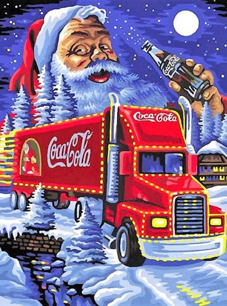 Kerstman Coca Cola diamond painting ontwerp
