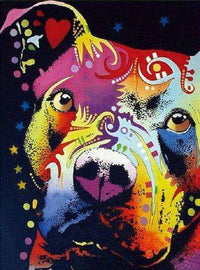 Thumbnail for Diamond Painting Portret hond met kleuren met Ronde steentjes 70x100cm - Beste Kwaliteit
