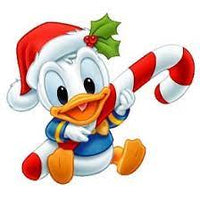 Thumbnail for Diamond Painting Minnie donald met kerststok met Ronde steentjes 100x100 - Beste Kwaliteit