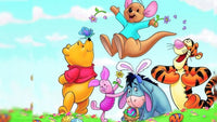 Thumbnail for Diamond Painting Winnie the Pooh en vriendjes zoeken paaseitjes met Ronde steentjes 100x55cm - Beste Kwaliteit