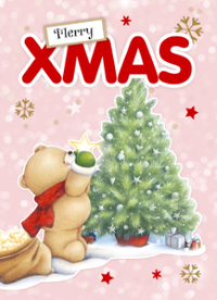 Thumbnail for Diamond Painting Forever friends beertje versiert een kerstboom met Ronde steentjes 80x100cm - Beste Kwaliteit