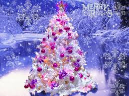 Diamond Painting Paars roze kerstboom in de sneeuw met Ronde steentjes 80x100cm - Beste Kwaliteit