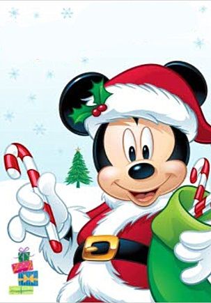 Diamond Painting Mickey met kerstmuts en snoepstokjes met Ronde steentjes 80x100cm - Beste Kwaliteit