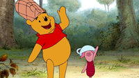 Thumbnail for Diamond Painting Winnie the Pooh en knorretje met iets op het hoofd met Ronde steentjes 100x55cm - Beste Kwaliteit