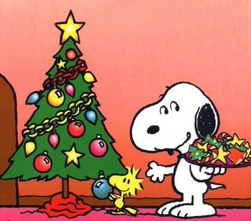 Diamond Painting Snoopy versiert de kerstboom met Ronde steentjes 100x80cm - Beste Kwaliteit