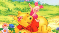 Thumbnail for Diamond Painting Winnie the Pooh en knorretje met bloemen met Ronde steentjes 100x55cm - Beste Kwaliteit