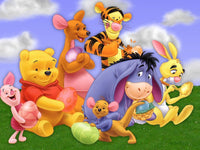 Thumbnail for Diamond Painting Winnie the Pooh en vriendjes schilderen eieren met Ronde steentjes 80x100cm - Beste Kwaliteit