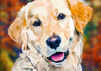 Thumbnail for Diamond Painting Golden Retriever met Ronde steentjes 100x100 - Beste Kwaliteit