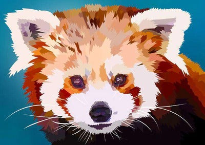 Diamond Painting Kleine Panda met Ronde steentjes 80x100cm - Beste Kwaliteit