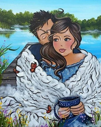 Diamond Painting Dikke Dames liefde met Ronde steentjes 100x80cm - Beste Kwaliteit