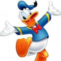 Thumbnail for Diamond Painting Donald Duck hier ben ik met Ronde steentjes 100x100 - Beste Kwaliteit