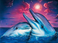 Thumbnail for Twee verliefde Dolfijnen diamond painting ontwerp