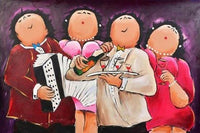 Thumbnail for Diamond Painting Dikke Dames muziek met Ronde steentjes 100x70cm - Beste Kwaliteit