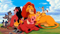 Thumbnail for Diamond Painting Lion King familie met Ronde steentjes 100x55cm - Beste Kwaliteit