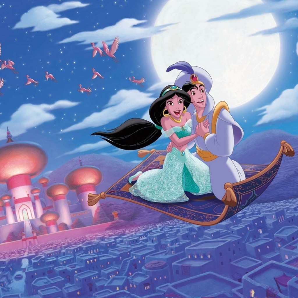 Diamond Painting Jasmine en Aladdin op Tapijt met Ronde steentjes 100x100 - Beste Kwaliteit