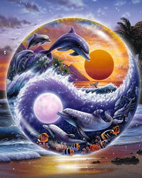 Thumbnail for Dolfijnen Yin en Yang diamond painting ontwerp