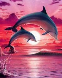 Thumbnail for Dolfijnen in de rode zee diamond painting ontwerp