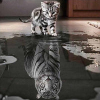 Thumbnail for Tijger spiegelbeeld diamond painting ontwerp