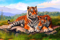 Thumbnail for Tijgers in rust diamond painting ontwerp