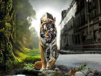 Thumbnail for Half tijger half robot diamond painting ontwerp