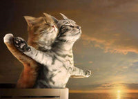 Thumbnail for Diamond Painting Katten Titanic met Ronde steentjes 80x100cm - Beste Kwaliteit