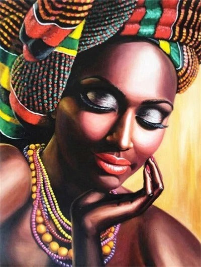 Afrikaanse Vrouw blij Diamond Painting for you