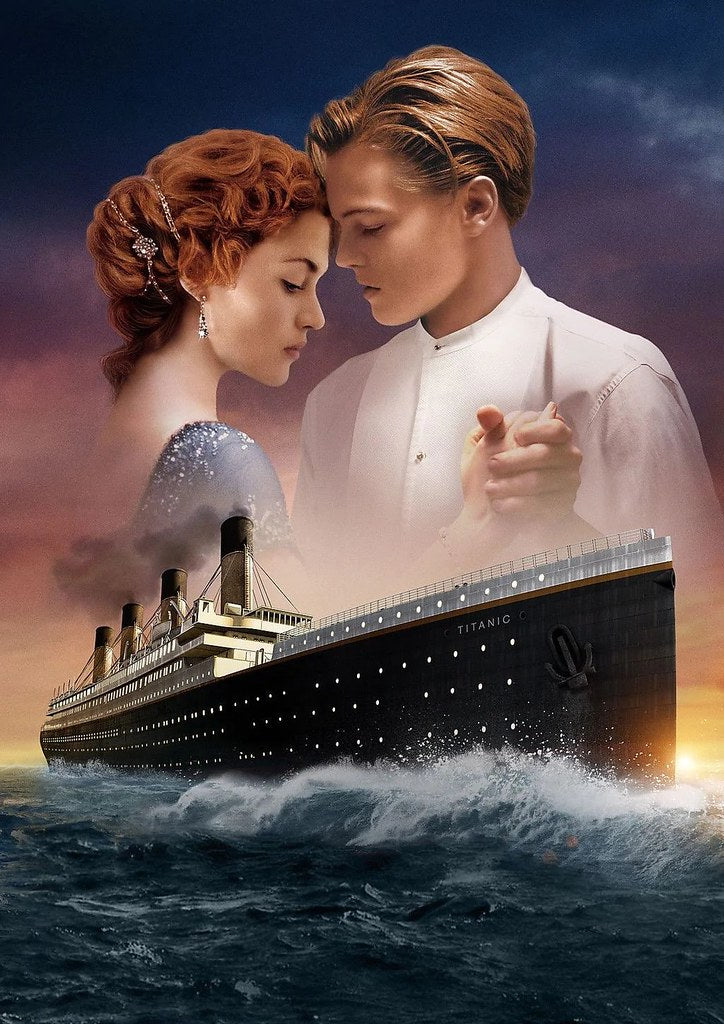 Diamond Painting Jack en Rose met de Titanic met Ronde steentjes 70x100cm - Beste Kwaliteit