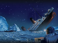 Thumbnail for Diamond Painting Titanic zinkend met Ronde steentjes 100x80cm - Beste Kwaliteit