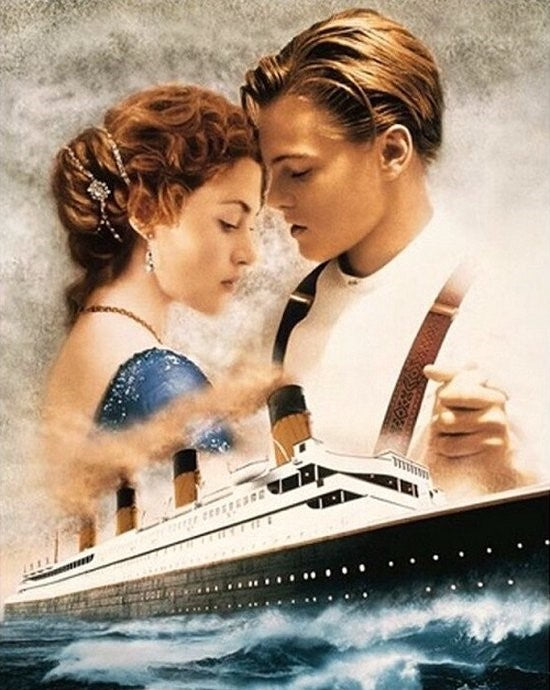 Diamond Painting Jack en Rose Titanic met Ronde steentjes 100x80cm - Beste Kwaliteit