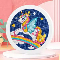 Thumbnail for Diamond Painting Regenboog eenhoorn met Ronde steentjes 16x16cm